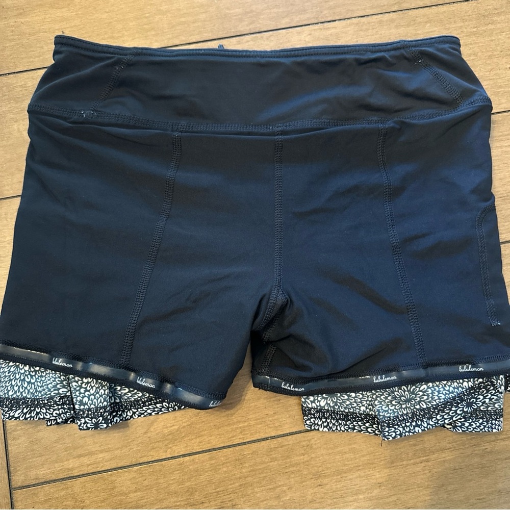 Lululemon Run: Womens 4 Pace Setter Skirt 4 way Stretch Plush Petal Black Ghost - Picture 11 of 11